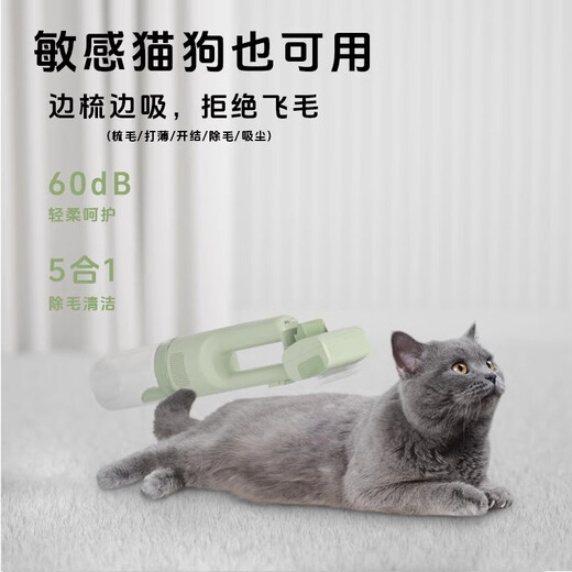 Hair Master Pet Multifunctional Hair Suction Device Cat and Dog Electric Suction Comb Cat and Dog Comb Opening Knot Suction Comb Hair Removal Artifact Sky White