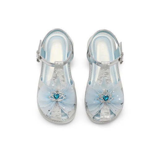 Belle Bow Princess Sandals Children's Shoes Women's Shopping Mall Same Style Exquisite Rhinestone Sandals 24531B64 Silver Size 29