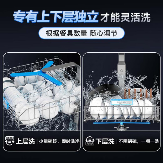 Boss floor-standing model F80D white 15+1 set capacity heavy oil stain embedded dishwasher hot air drying and disinfection 168h long-lasting storage all-in-one machine independent layered washing machine