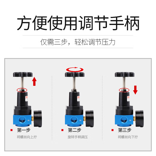 Sns Shenchi pneumatic high-pressure pressure regulating valve pneumatic adjustable pressure reducing valve air pressure regulating valve pressure regulating valve QTY QTYH-15 (4 points)