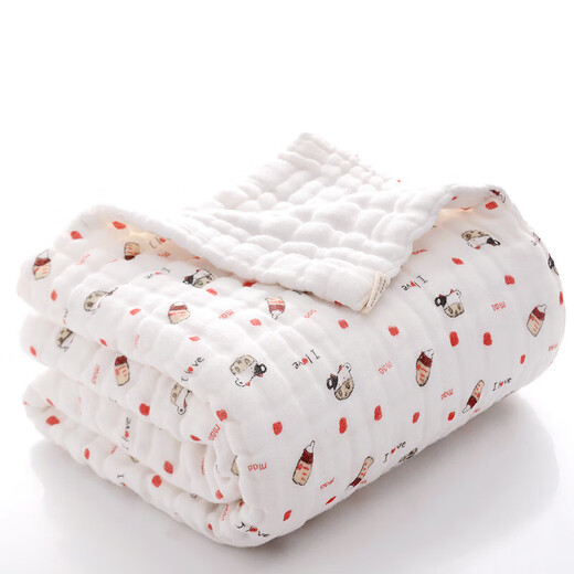 Jiafanghui 12-layer gauze bath towel baby newborn super soft cotton autumn and winter cotton absorbent bath baby quilt blanket 12-layer small bottle 110*110cm