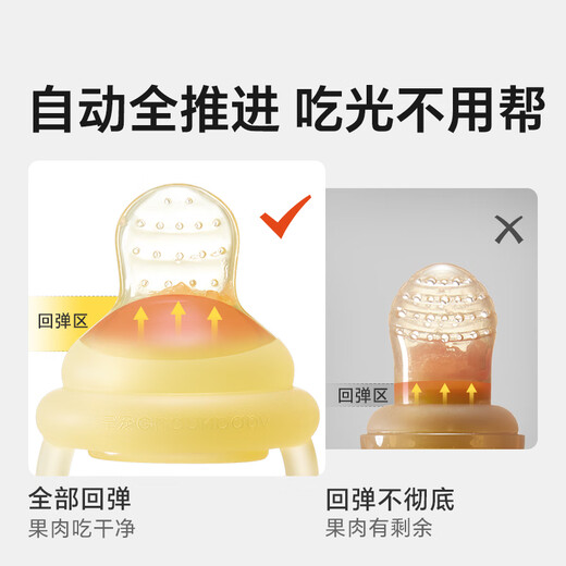 Royal Pet Bite Fruit and Vegetable Pouch Baby Eat Fruit Food Supplementary Baby Bite and Play Teething Tool Full Silicone Teether S Model 4 Months + L Model 6 Months + 2 Pack