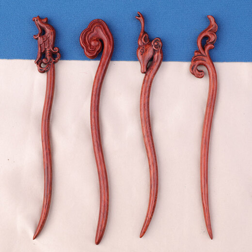 Jiangnan first saw red wood decorative hairpins, retro-style wooden simple hairpins, holding the moon, Hanfu, Chinese style DIY hairpins, No. 1 Xiangyun