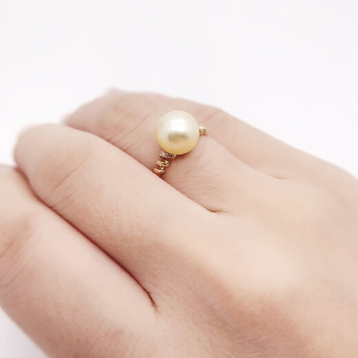 Nanzhi New Product 18k Gold Ring Spiral Diamond Ring Holder Ring Tail Ring Ring Jasper Pearl DIY Accessories Women's K Yellow No. 14 Ordinary Pearls Not Included