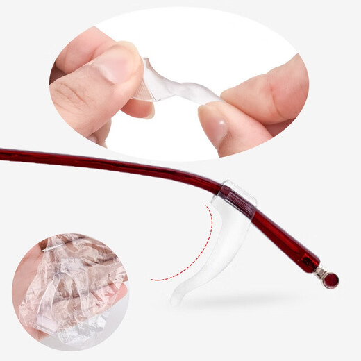 Sherygläser Anti-fallende Artefakt Anti-Rutschhülle Silikonhülle Fixiertes Ohr Haken-Stütze verhindern fallende Augen Rahmen Beinhaken-Hakenschnalle und ziehen transparent große, mittel- und kleine Größen jeweils + Aufbewahrungsbox + Spiegeltuch