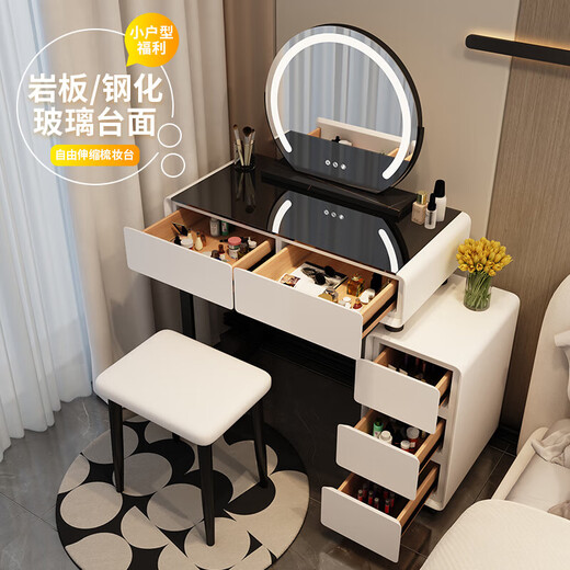 Zhixin Muwang Dressing Table Bedroom Simple Modern Small Apartment Nordic Dressing Table Small Drawer Cabinet Dressing Table Storage Cabinet Integrated