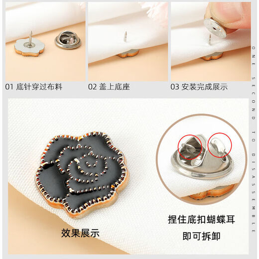 Pisces Rabbit cufflinks, anti-exposure fixed buckles, no-seam concealed buttons, shirt collar, cardigan clothes buttons, versatile luxury accessories (pearl + diamond - 20 pieces) free large storage