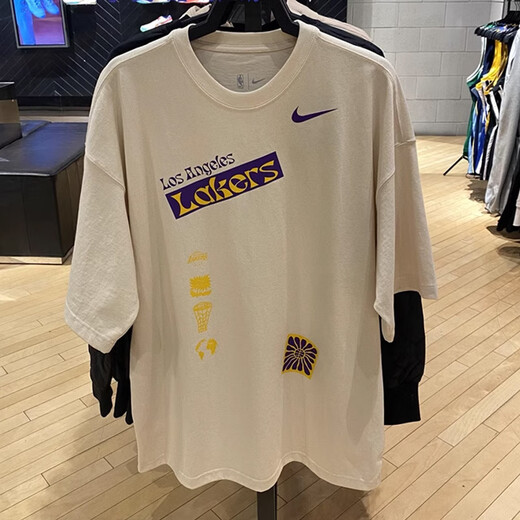 耐克（NIKE）短袖男女装夏季纯棉透气圆领宽松印花潮流针织T恤衫休闲上衣半袖 FV9274-901 170/88A/M