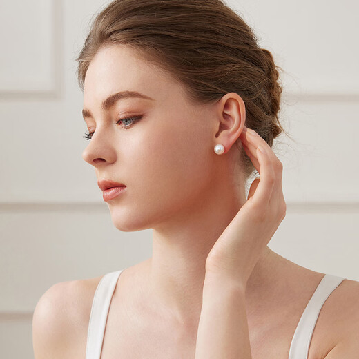 Tahitian 10-11mm Edison Pearl Stud Earrings 18K Gold Highlight Freshwater Pearl Earrings Birthday Gift