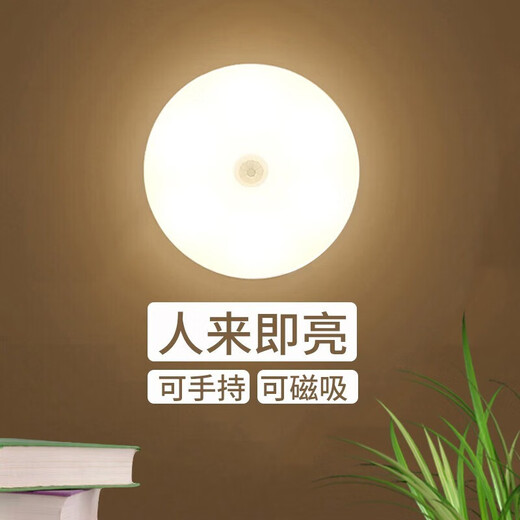 诺锋人体感应灯夜间自动亮灯家用过道智能光控充电小夜灯老人儿童地脚 【三个装】感应白光