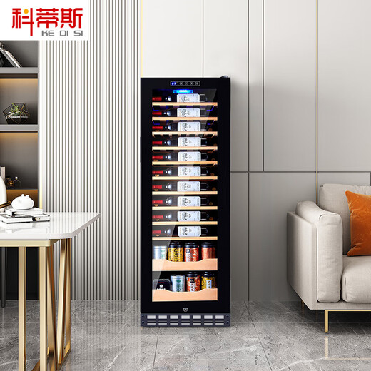 Curtis Compressor Constant Temperature Moisturizing Red Wine Cabinet Home Grape and Wine Box Ice Tea Refrigerator Bar Storage Tea and Red Wine All-in-One Cabinet with Lock Constant Temperature Wine Cabinet 1.5 Meters High Air-cooled + (Red Wine + Tea Style) + With Door Lock + About 60 Bottles