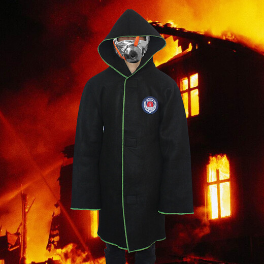 Giant wood fireproof cloak, fireproof clothing, cloak, fire blanket, gas mask, household fire escape rescue supplies, fireproof cloak, carbon fiber + gas mask