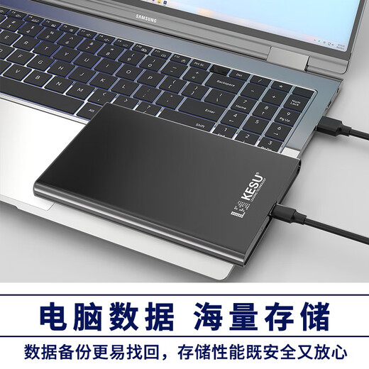科硕（KESU） 移动硬盘大容量USB3.0 安全加密高速外接机械硬盘 大U盘 尊贵金属-皓月银+硬盘包 250GB