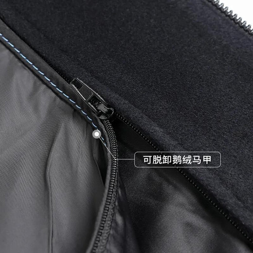 Fazeya Hengyuanxiang Group Cashmere Wool Stand Collar Jacket Men's Mulberry Silk Removable Goose Down Liner Jacket Business Simple Navy Down Liner XL 180 (Recommended 145-165 Jin Jin equals 0.5 kg)