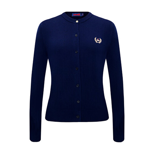 Navigare Italian small sailing women's sweater spring and autumn round neck cardigan sweater jacket 2334092061 Navy M