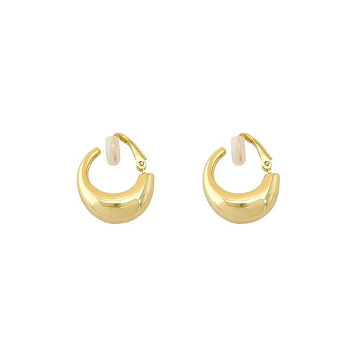 Mansheng Gold Pigment Circle Mosquito Repellent Disc Ear Clips for Women 2025 New Hot Style Light Luxury High-Quality No Piercing Earrings Niche Earrings A Pair of Gold Ear Clips