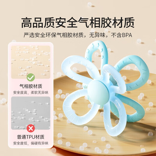 YEEHOO teether baby anti-eating hand artifact baby can chew teether oral baby can chew silicone rubber baby toy pink (single)