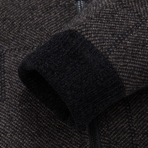 Luo Meng cotton thickened executive stand collar jacket men's warm woolen coat autumn and winter middle-aged and elderly dad's cotton coat gray 2XL (185) (suitable for 145-165 Jin Jin equals 0.5 kg)