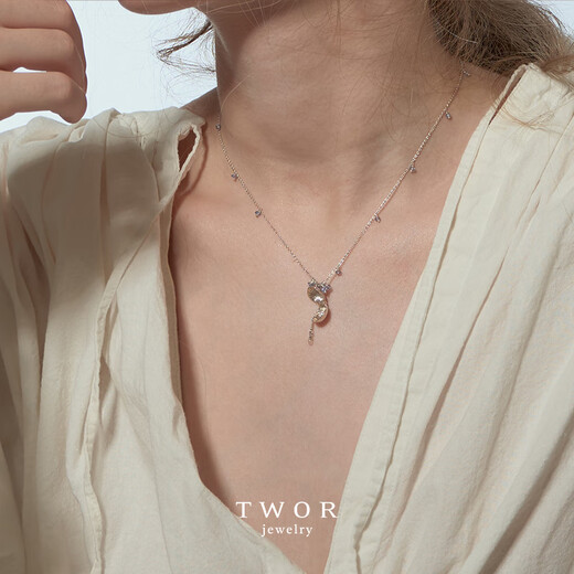 Baozha natural tanzanite mini shell necklace can open the treasure box 925 sterling silver clavicle chain for women Tanzanite mini small shell box necklace