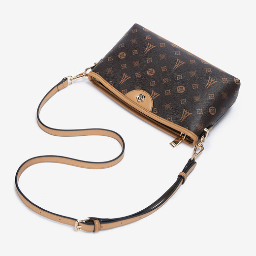 Old man's head bag, women's bag, gift to mother, high-end single shoulder crossbody bag, fashionable and versatile presbyopic small square bag 38 Women's Day gift, coffee color small bag