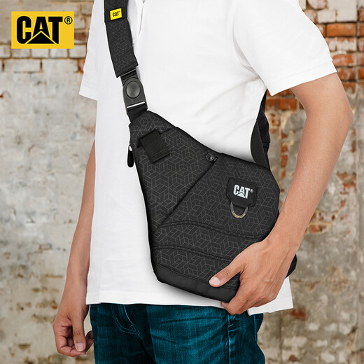 Carter (CAT) crossbody bag, chest bag, gun bag, casual sports shoulder phone bag, close-fitting side opening, male, dark pattern 84060