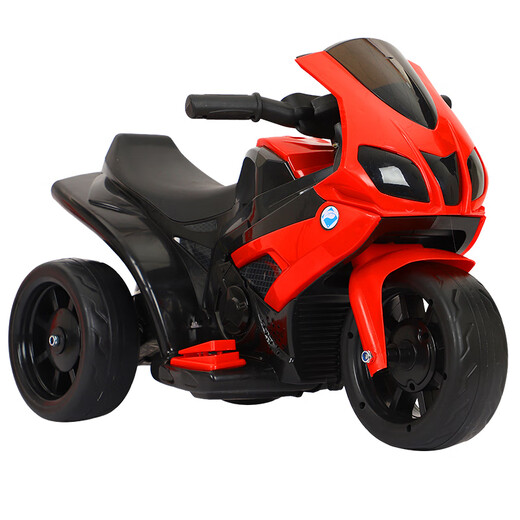 Magmeng Children's Electric Car Three-Wheeled Motorcycle 2-3-4-6 Years Old Boys and Girls Baby Toy Car Children's Day Gift Luxurious Early Education Model Large Battery - Flame Red