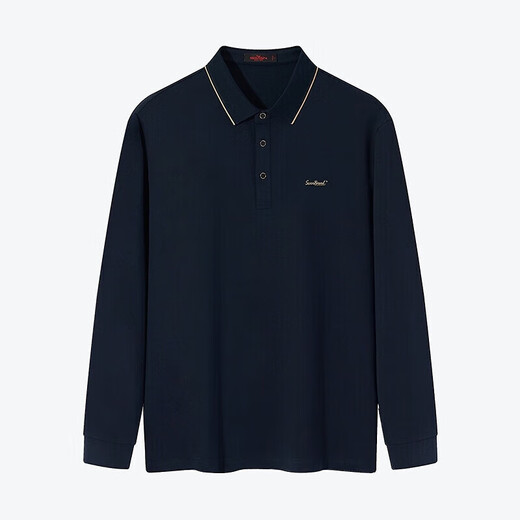 SEVEN high elastic men's long-sleeved polo shirt men's spring casual business lapel top