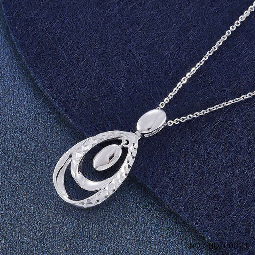 Ji Bao Lou PT950 platinum pendant double ring water drop type platinum pendant 2.8g
