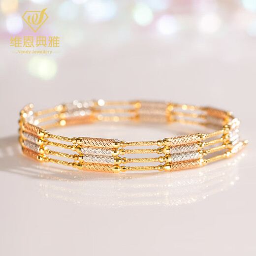 Weinenya 18K gold Japanese craft pattern magnetic necklace bracelet fashionable changeable collar bracelet bracelet 18k three-color gold total length 70cm