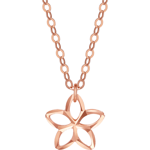 Saturday Fuhong 18K gold necklace for women with small flower color gold necklace birthday gift for women C0613399 40+5cm