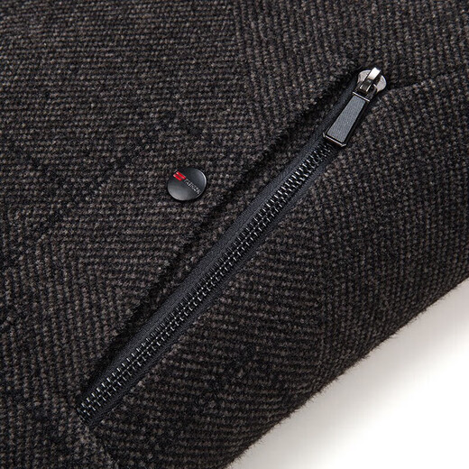 Luo Meng cotton thickened executive stand collar jacket men's warm woolen coat autumn and winter middle-aged and elderly dad's cotton coat gray 2XL (185) (suitable for 145-165 Jin Jin equals 0.5 kg)