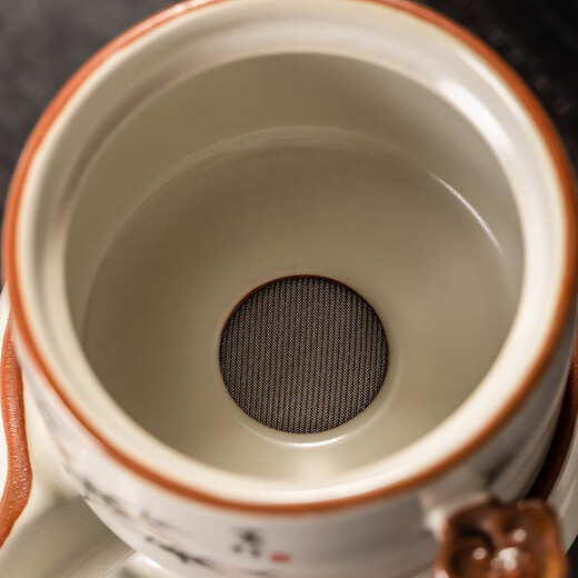 Porcelain brand tea set (cipaiming teaset) Ru Kiln Kung Fu tea set household ceramic teapot teacup lazy graphite high-end automatic tea set complete set Ru Kiln rich bamboo automatic tea set six cups