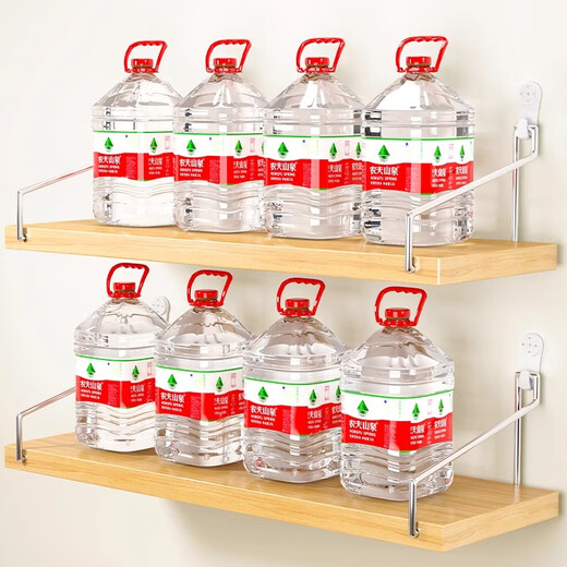 No-hole punch-free wall storage rack, bedside wall-mounted bookshelf, router storage shelf, wall-mounted nail-free storage board, white 60*20 (with sticky hooks/non-marking nails)