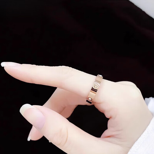 DL 1998 Fat Donglai same style rose gold pair ring AU750 color gold ring men and women 18K couple set with diamond rose gold set with diamond women's ring please note the code number when placing an order