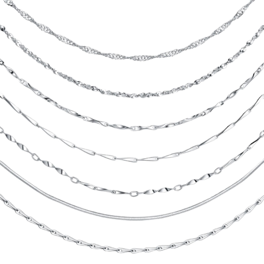 Fat Donglai same style pt950 platinum chain 18 necklace sweater chain chain needle type single chain P O chain 45 cm