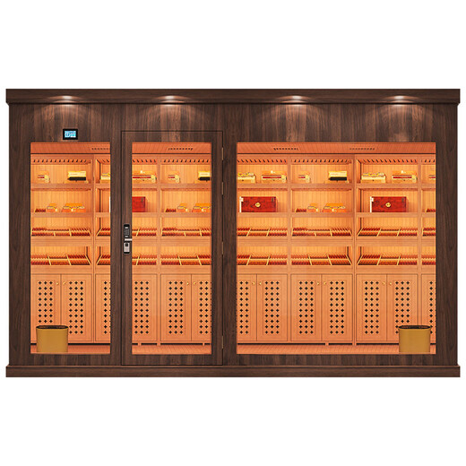 Cigaron cigar room imported Spanish cedar wood pure ammonia remote monitoring security fingerprint password lock can be repeatedly disassembled and installed professional compressor removable cigar room CA-24H double cigar room