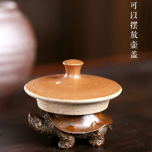 KAZUNORI Handmade Retro Turtle Copper Tea Pet Ornaments Creative Boutique Can Raise Solid Cover Zen Tea Play Tea Treasure Turtle Tea Pet