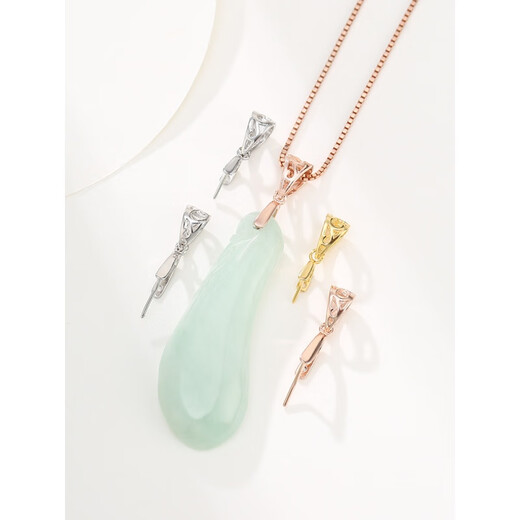 Fat Donglai's same style silver-plated 18K gold buckle head men's and women's button accessories, pendant jade buckle, jade crystal safety buckle, small gold buckle, clamp thickness 4* clamp distance 3mm