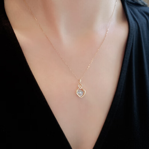 Shlessler Luxury Jewelry Chinese Valentine's Day Gift Necklace Women's Rose Gold Real Diamond Pendant Birthday Gift Rose Gold Gift Box Packaging (Air Express)