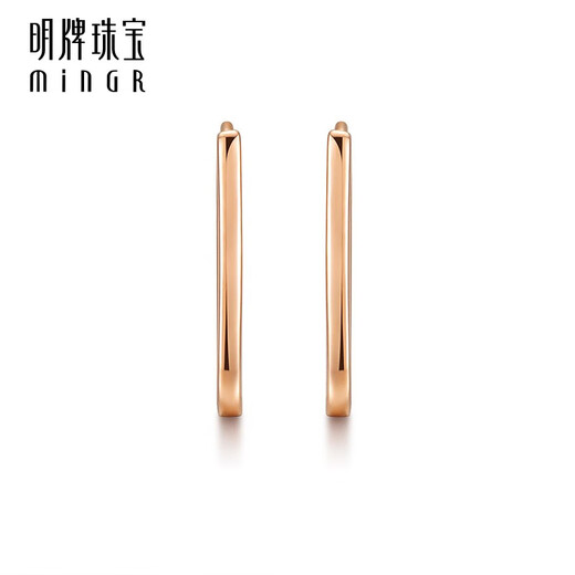 Ming brand jewelry 18K gold color gold fashion versatile square buckle earrings earrings gift for women CSH0308 pricing 18K gold about 0.70-0.93 grams