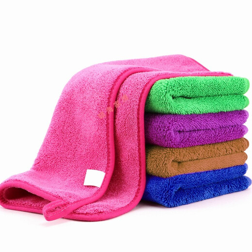 Mengdi Home Housekeeping Cleaning Towels Household Cleaning and Floor Mopping Rags Absorb Water, Not Easy to Shed, Thickened Dishwashing Cloths Not Easy to Get Oil, Thickened 5 Strips 25*30 Dark Blue