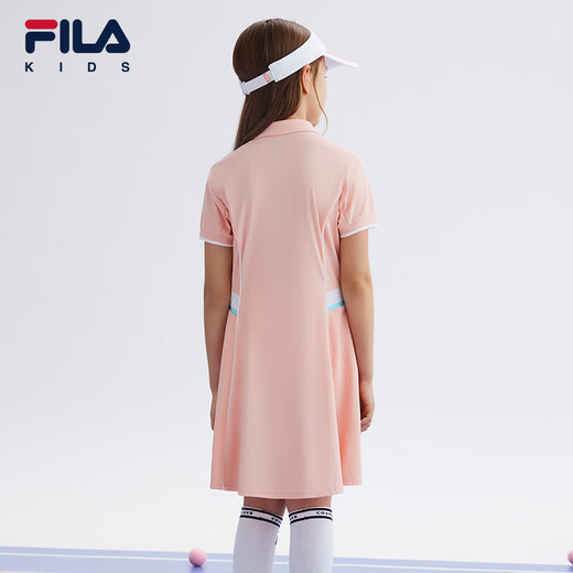 Fila Fila Children's Clothing Children's Skirt 2024 Summer Casual Sports Knitted Dress for Medium and Large Children Girls Bingche Orange-OR 160