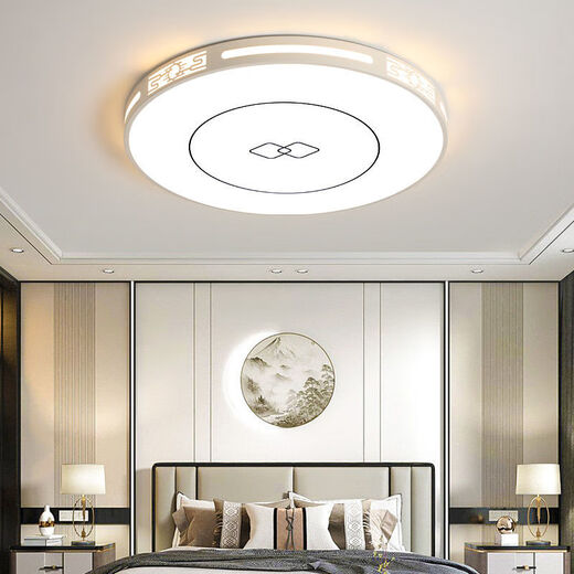 Yilin new Chinese style living room lamp simple modern atmosphere headlight super bright main light led ceiling lamp 2023 new lamp full spectrum (black frame) - length 90_60cm three-color dimming