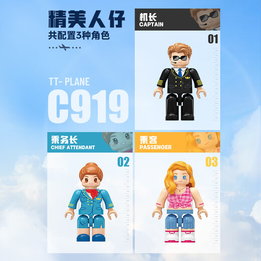 TOP TOY中国积木C919国产大飞机拼装积木6-12岁儿童玩具男孩生日礼物