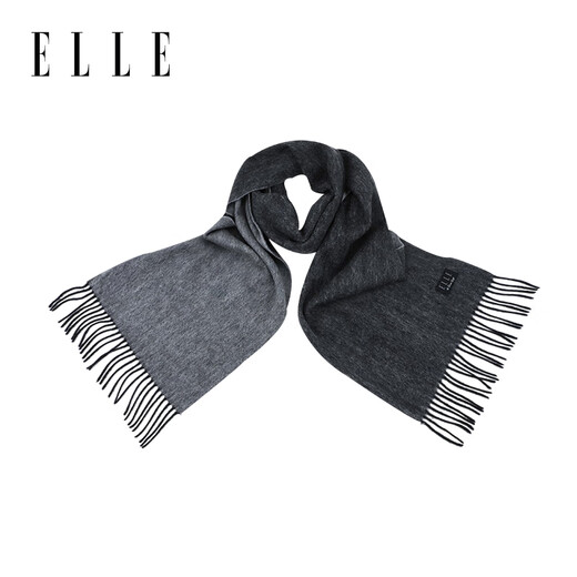 ELLE gift box 100% wool scarf for women double-sided autumn and winter thickened warm shawl and scarf gift