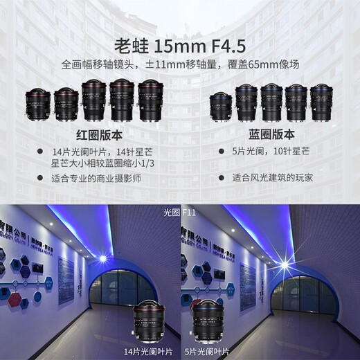 LAOWA Laowa 15mm F4.5 ultra-wide-angle tilt-shift lens full-frame zero distortion architectural scenery travel RF mount E-mount SLR camera 15 upgraded version red circle + gift bag Sony FE mount