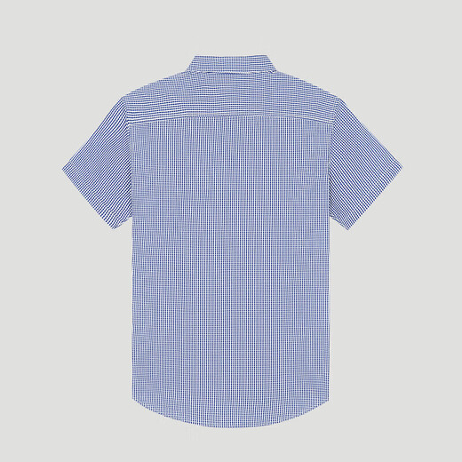 HAZZYS men's summer shirt men's seersucker refreshing plaid short-sleeved shirt men's ATCZK1BBF51