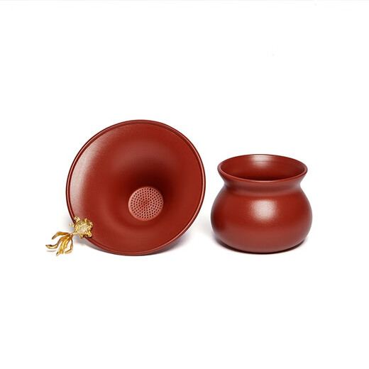 Zun pot purple sand tea drain plus filter rack tea filter set Kungfu tea set accessories small goldfish tea drain Dahongpao leakage Dahongpao