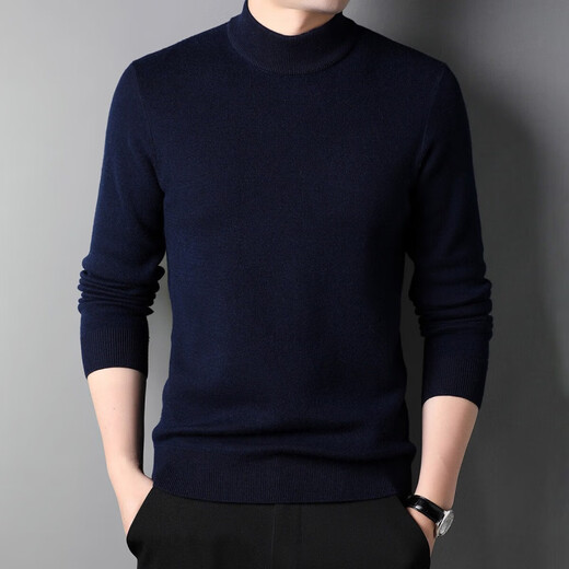 DVW cardigan men's 100 pure wool luxury high-end brand winter thickened solid color half-turtleneck sweater base layer light gray 100% pure wool M 170 reference weight 120-135Jin Jin equals 0.5 kg