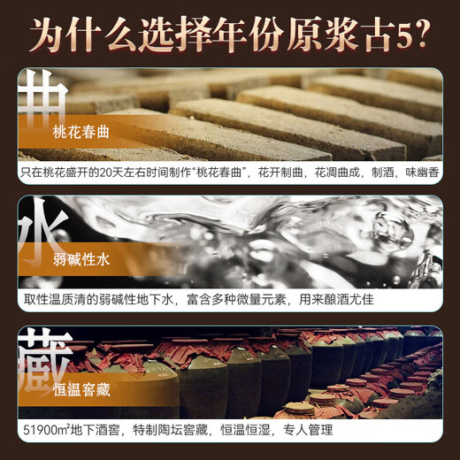 Gujing Tribute Liquor, vintage puree ancient 5, strong-flavor liquor, 50 degrees, 500ml*1 bottle, single bottle